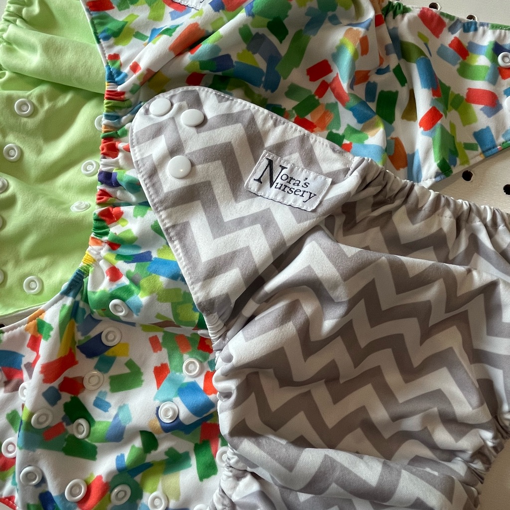Kids Cloth Diaper Covers - Light Green, Confetti, Gray Chevron (3-Pack) — image 2 of 8